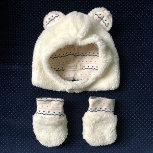 6/$45 💖 Baby Girl Cozy Hat and Mittens Set